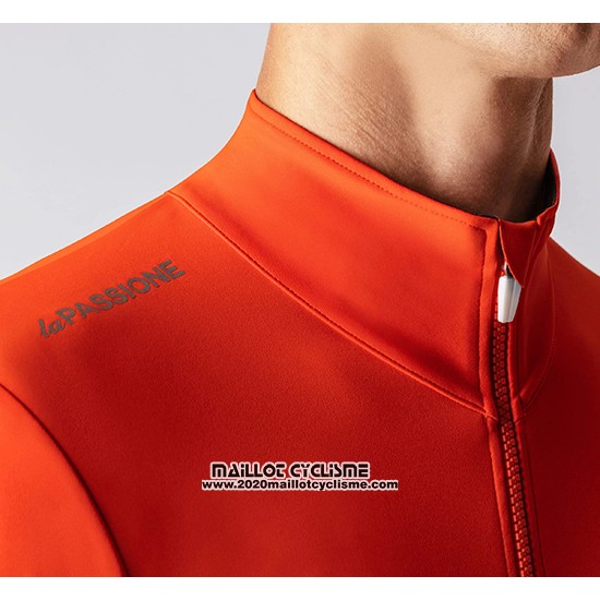 2019 Maillot Ciclismo La Passione Rouge Noir Manches Longues et Cuissard